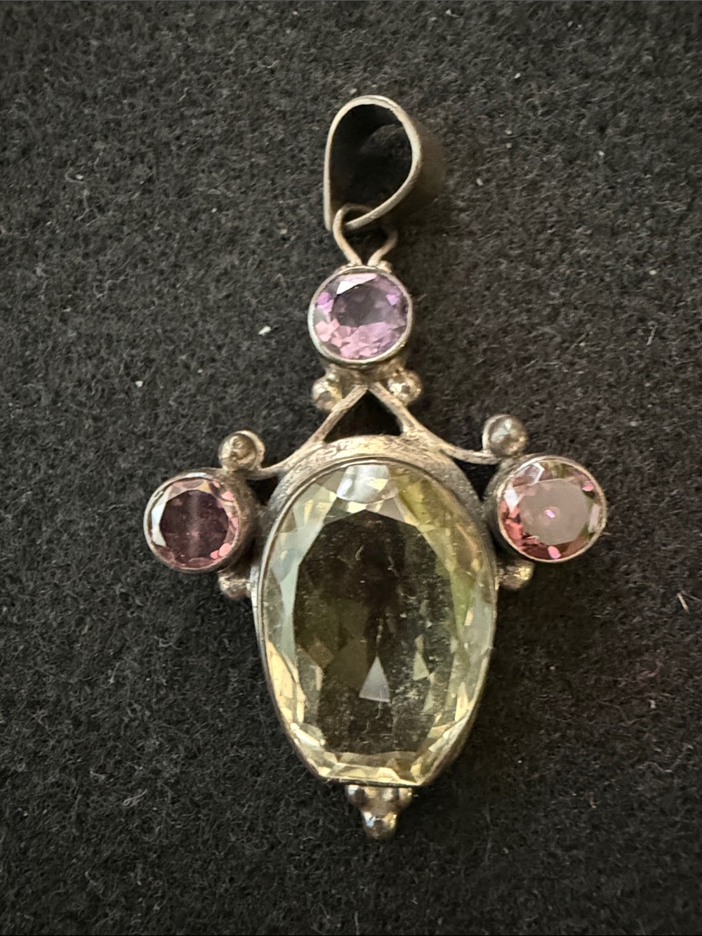 Mult-Gemstone Sterling Silver Pendant